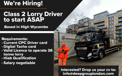 We’re Hiring, Class 2 lorry driver required ASAP