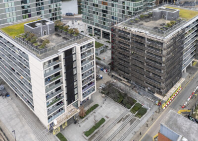 Image of building that Deep Group London provided cladding scaffolding services for.