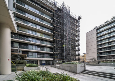 Image of building that Deep Group London provided cladding scaffolding services for.